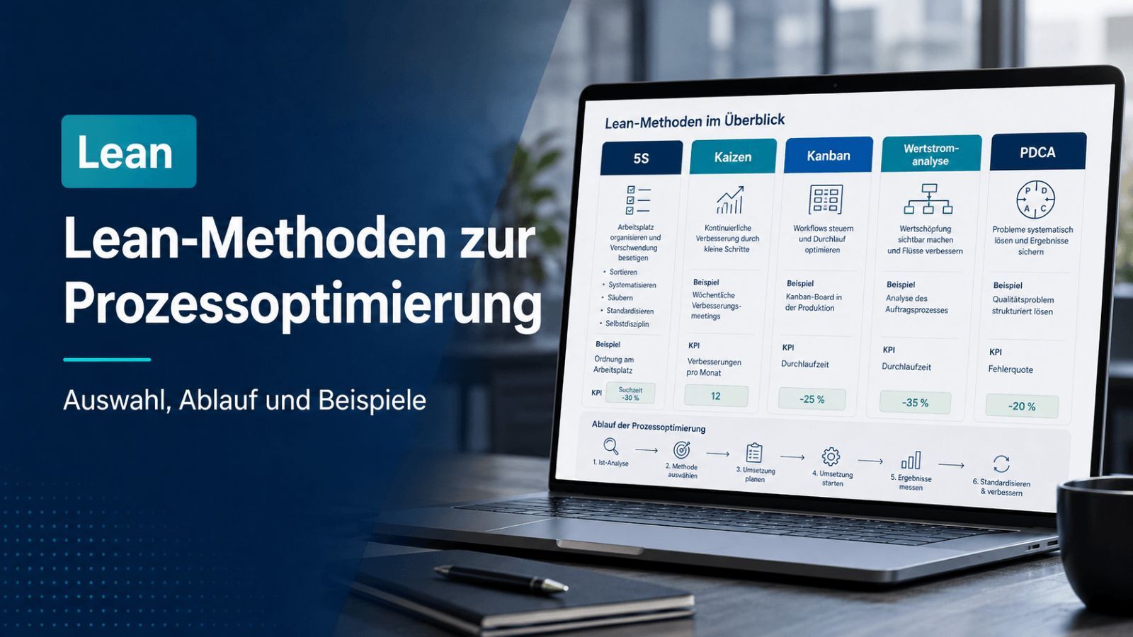 Team wählt Lean-Methoden zur Prozessoptimierung anhand eines visualisierten Wertstroms