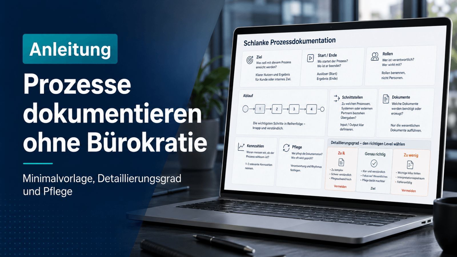 Schlanke Prozessdokumentation an einem übersichtlichen Prozessboard