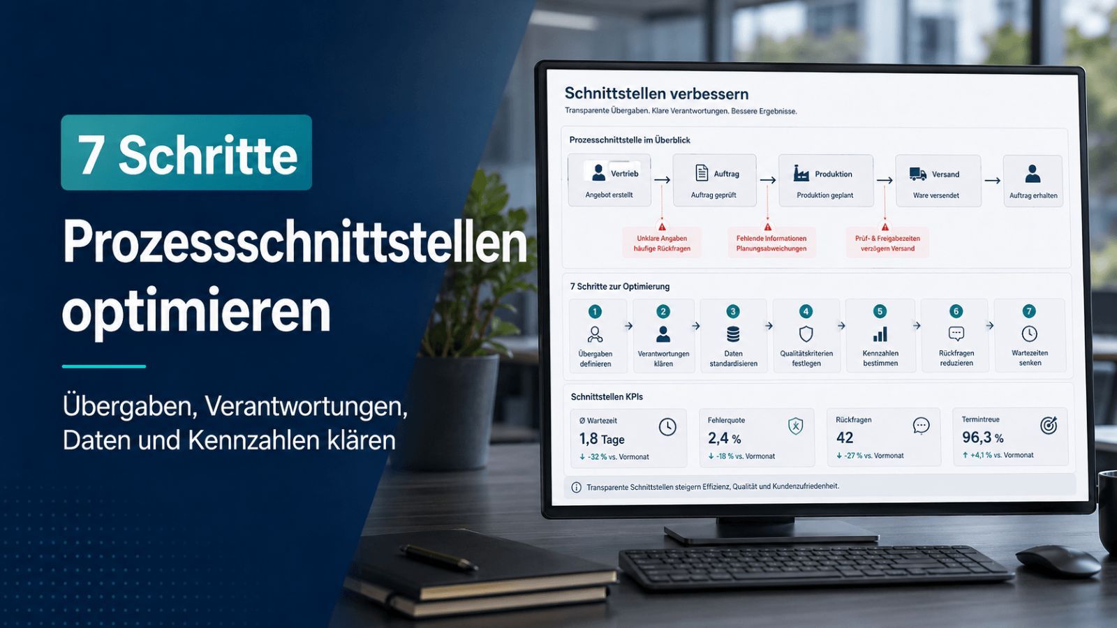 Klar gestaltete Übergabe an einer Prozessschnittstelle zwischen zwei Rollen