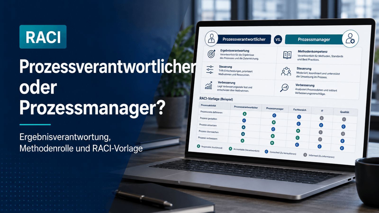 Prozessverantwortlicher und Prozessmanager klären ihre Rollen an einem Prozessboard
