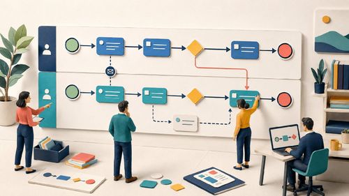 BPMN-2.0-Prozessmodell mit zwei Pools, Ereignissen, Aufgaben, Gateways und Nachrichtenfluss