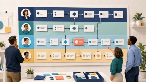 Swimlane-Diagramm: Prozessablauf über mehrere Rollen und Zuständigkeiten