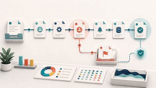 Digitale Aufgaben durchlaufen Freigabe, Benachrichtigung und Abschluss in einem automatisierten Workflow